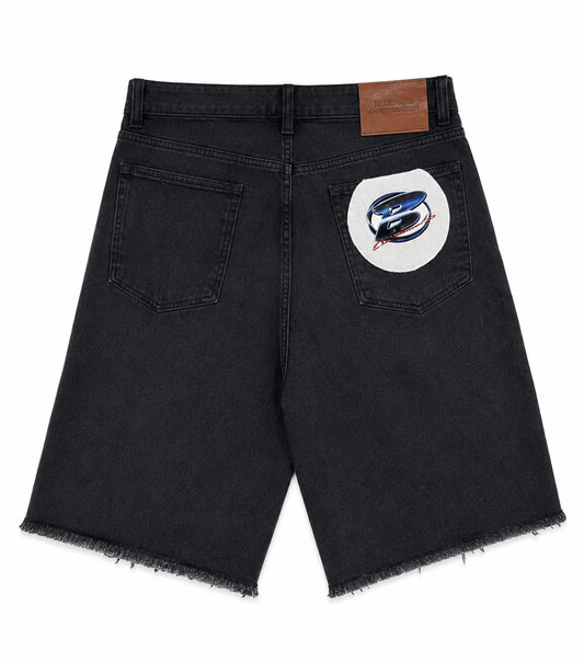 Billionaire Ambitious (rhinestones) Flame Jorts