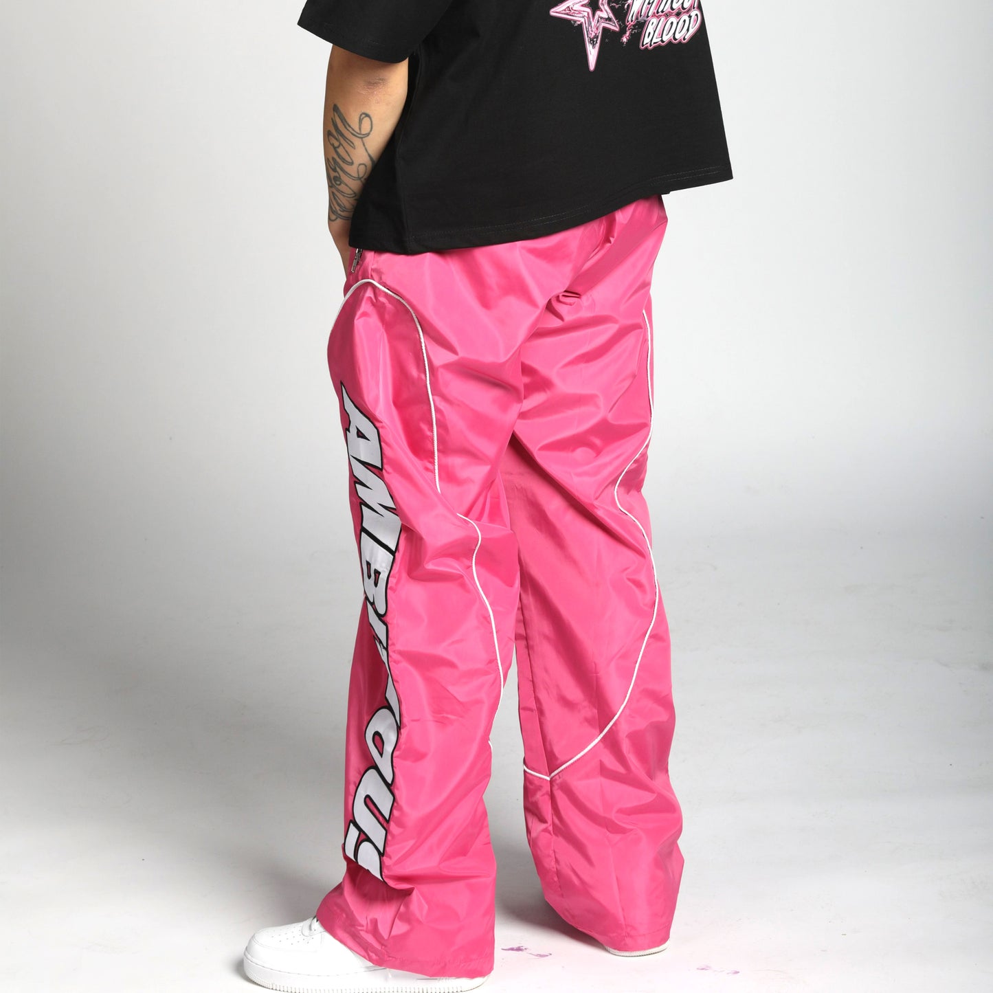Flamingo Pink Nylon Pants