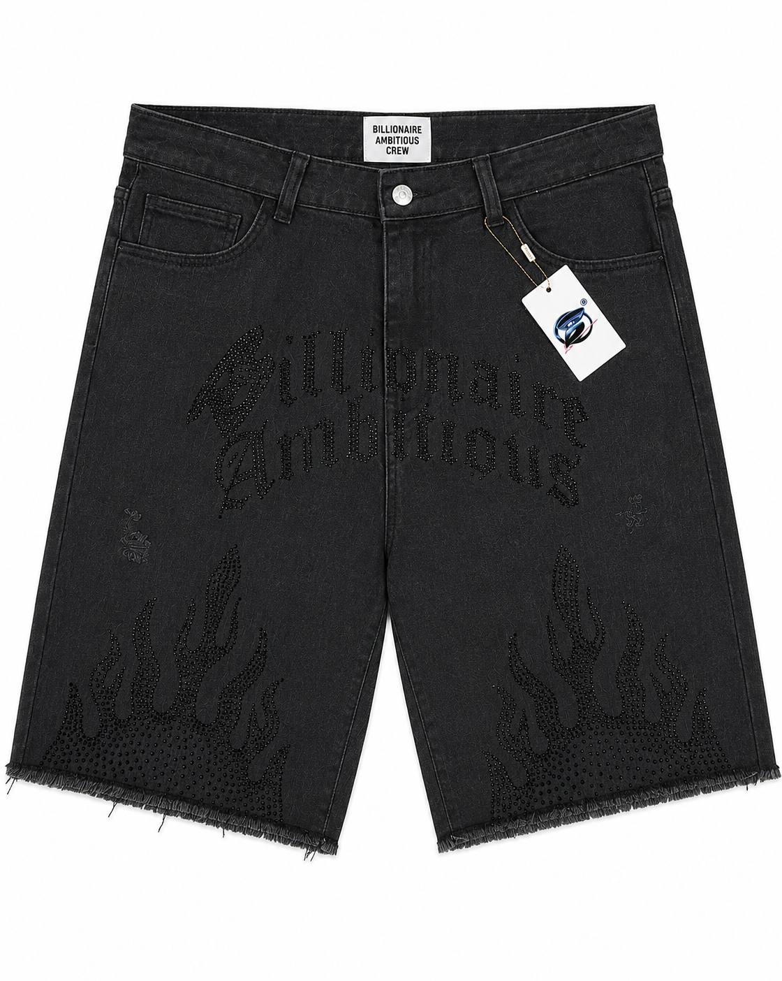 Billionaire Ambitious (rhinestones) Flame Jorts