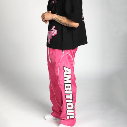 Flamingo Pink Nylon Pants