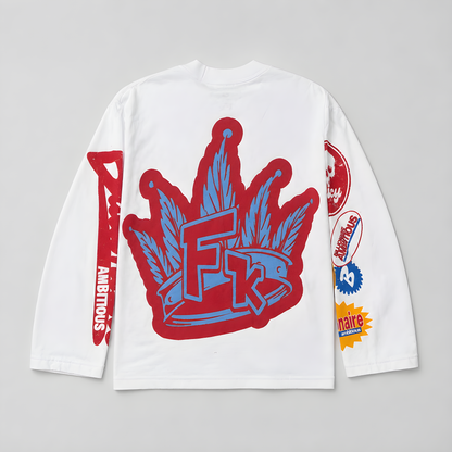 BILLIONAIRE AMBITIOUS X FLAVOR KINGZ COLLAB TERPS UP OVERSIZED LONG SLEEVE TEE